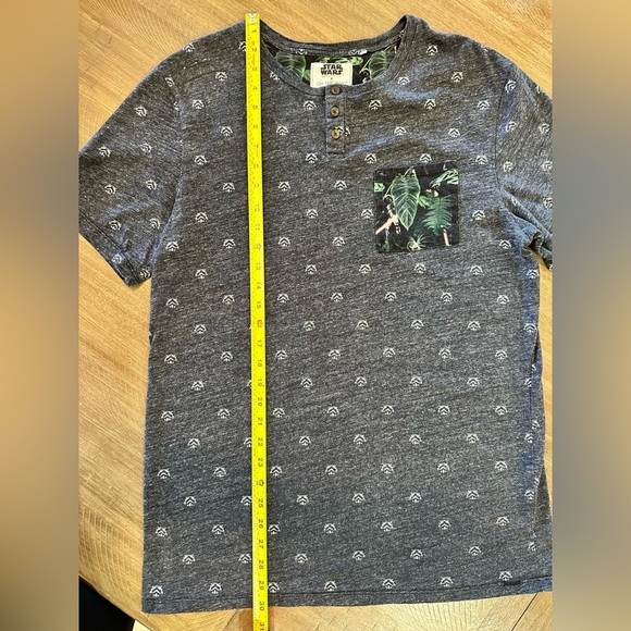 Star Wars Grey/blue T-Shirt Stormtrooper Darth Vader Casual Button Official L - Picture 9 of 13